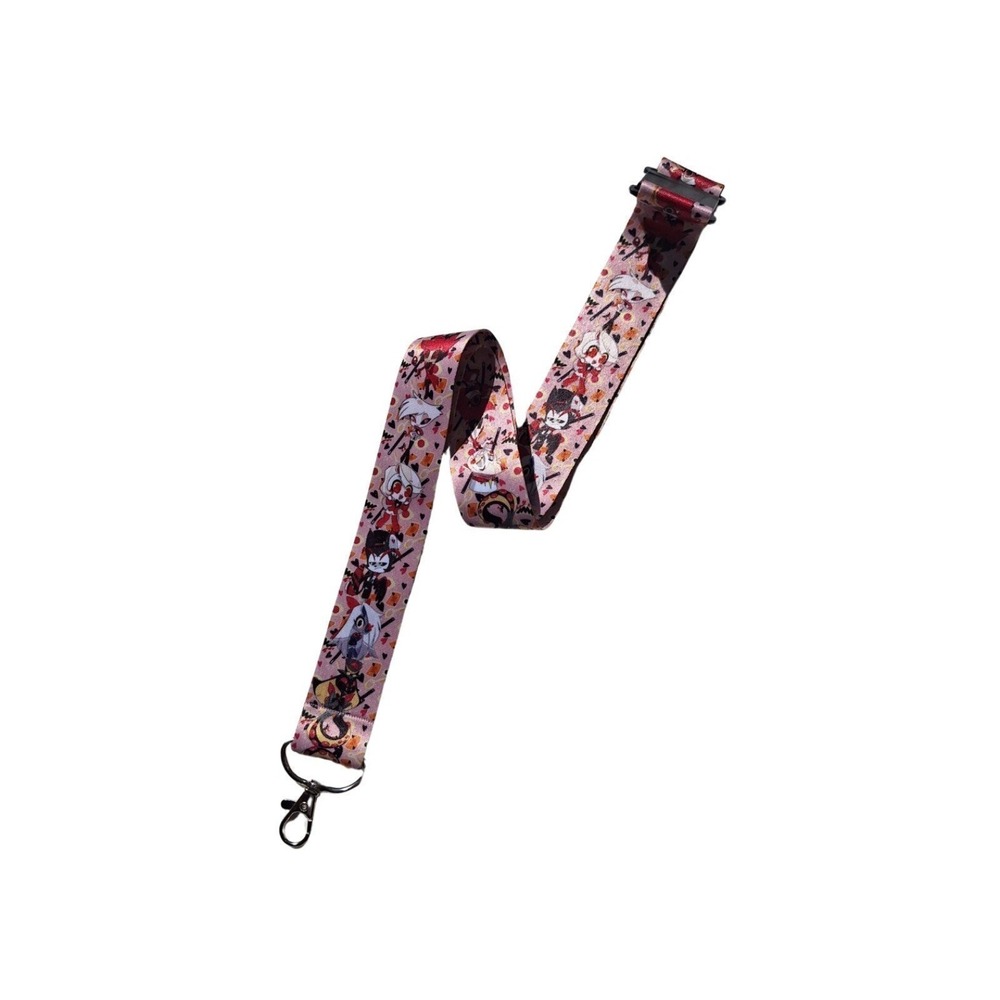Hazbin Hotel Lanyard - Breakaway Clip & Lobster Claw Hook (Alastor Charlie Husk